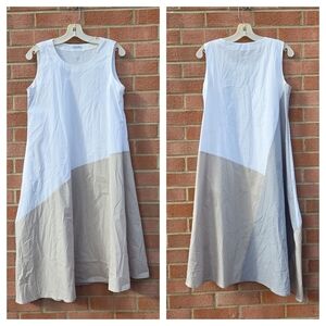 Hubert Gasser Trapeze Swing Midi Dress Colorblock Lagenlook Size 10